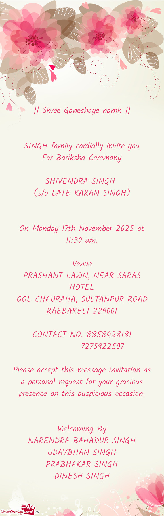 SINGH family cordially invite you